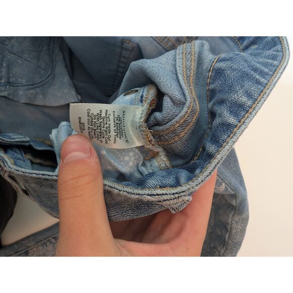 Sundance Women's Bella Etched Floral Print Straight Jeans Size 28 Boho - Picture 10 of 14